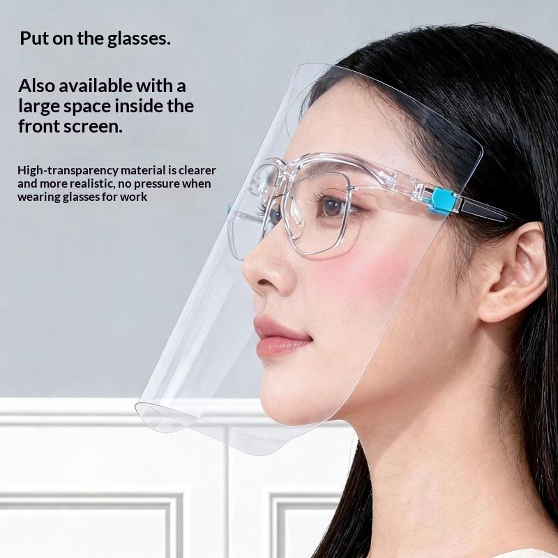 Face Shield Transparent Full Face Cover Safety Protective Film Tool Anti-Oil Anti-Fog Kitchen House Clean Dust Proof Mask
