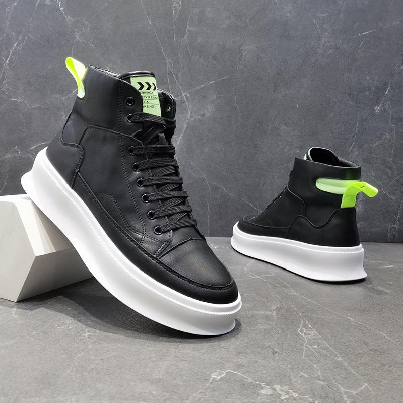 Men's White High-Top Casual Trendy Shoes