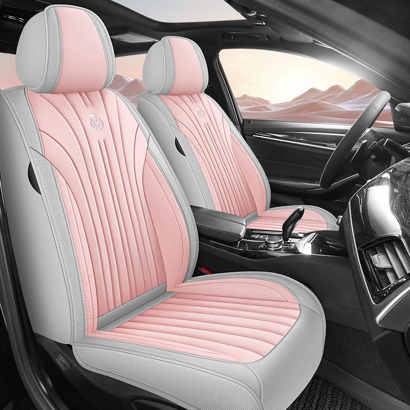 Nappa Leather Breathable Seat Cover: Universal Full Coverage for Five-Seater