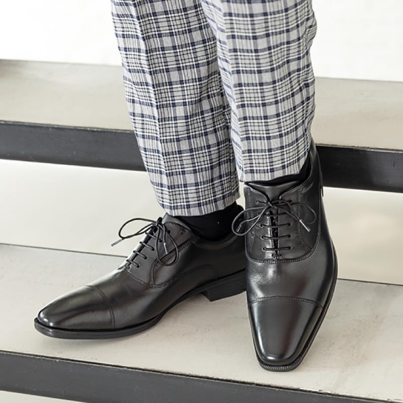 [Texcy Luxe] Business Shoes, Genuine Leather Sneakers, TU-7010, Men's, Black, 27.0 cm, 3E