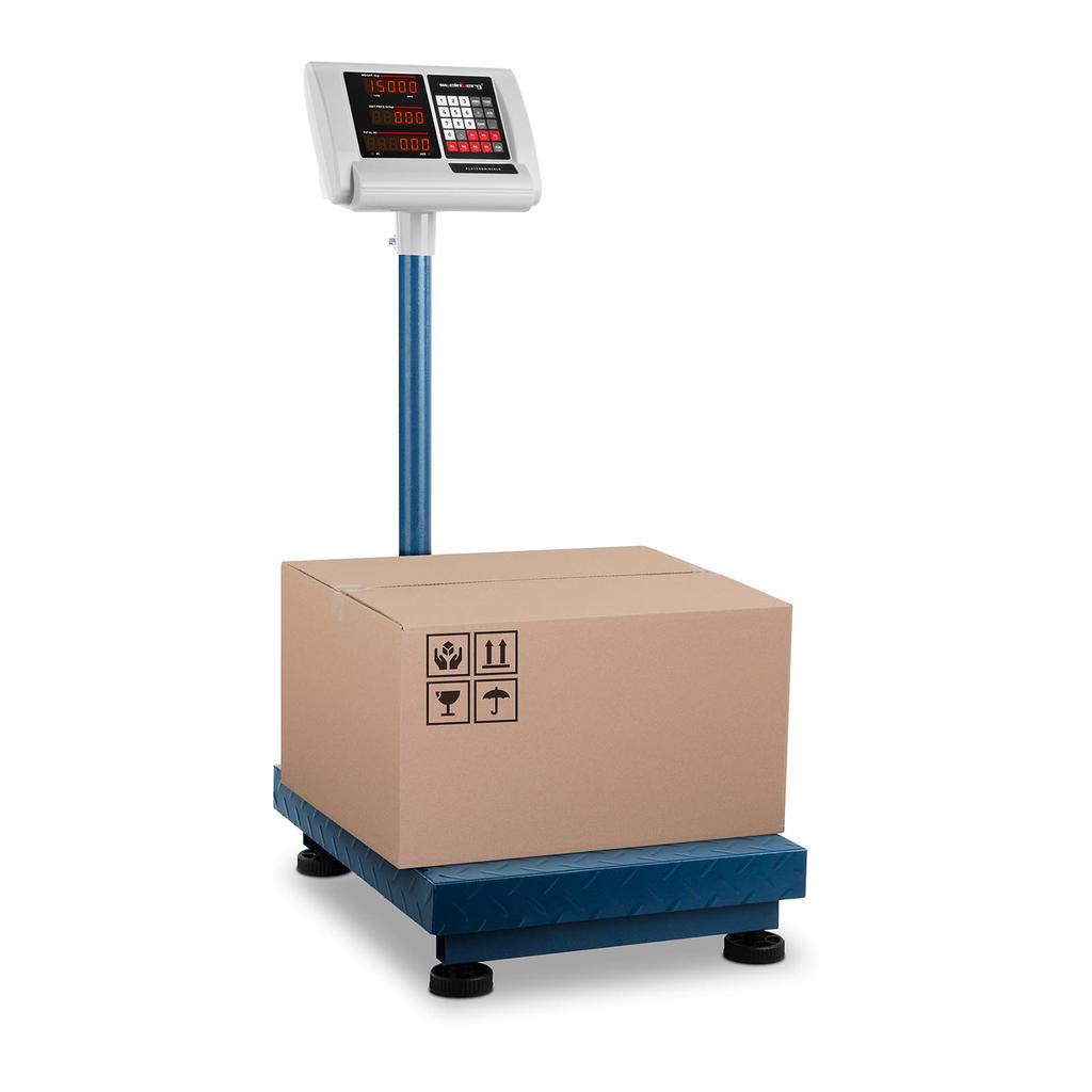 Balanza de plataforma plegable para contar en almacén 40x50cm, fuente de alimentación, batería, 150kg, 50g