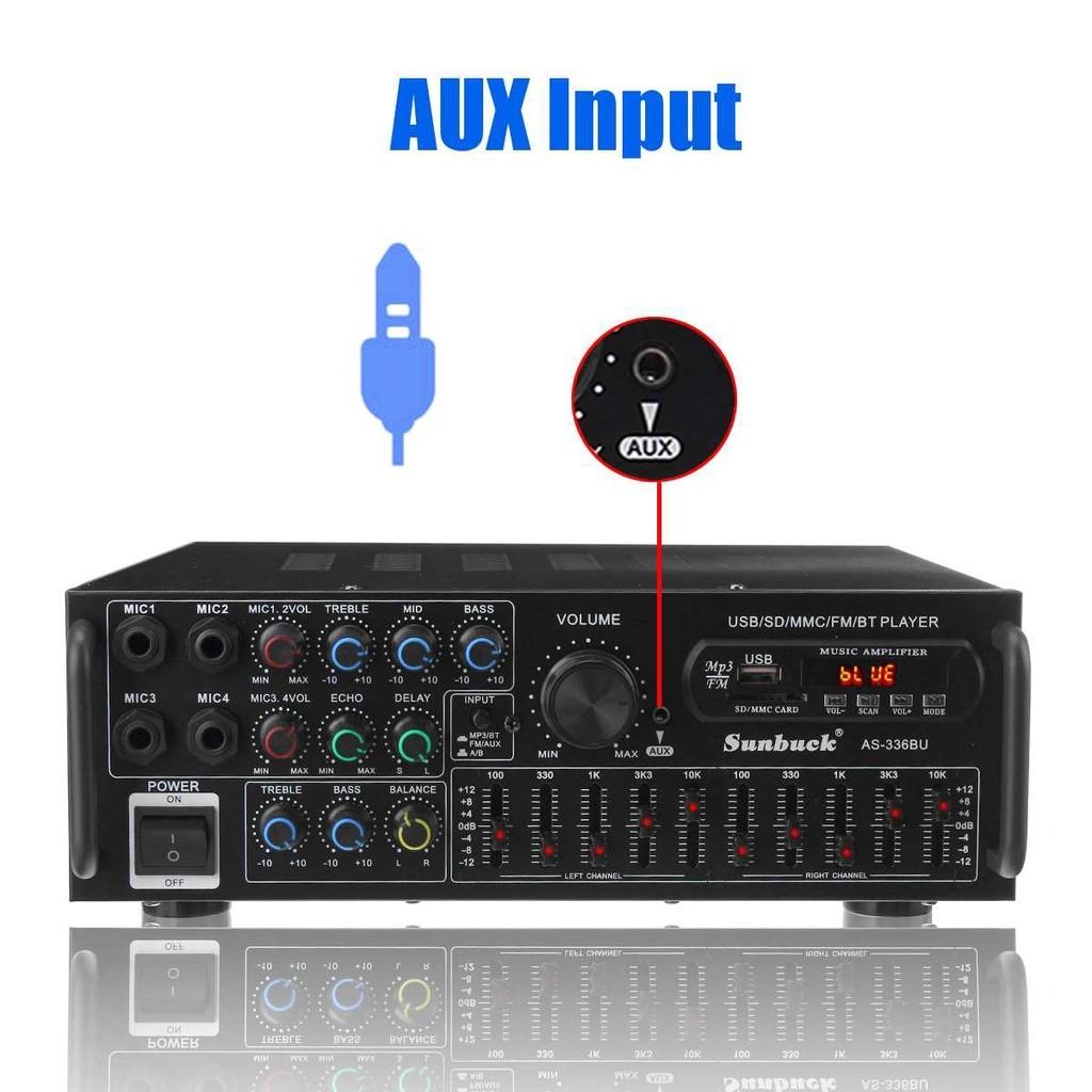 3000W Bluetooth Stereo Amplifier 326BT, Surround Sound, USB SD, FM Amplifier, DVD, AUX, LCD Display, Home Cinema, Karaoke