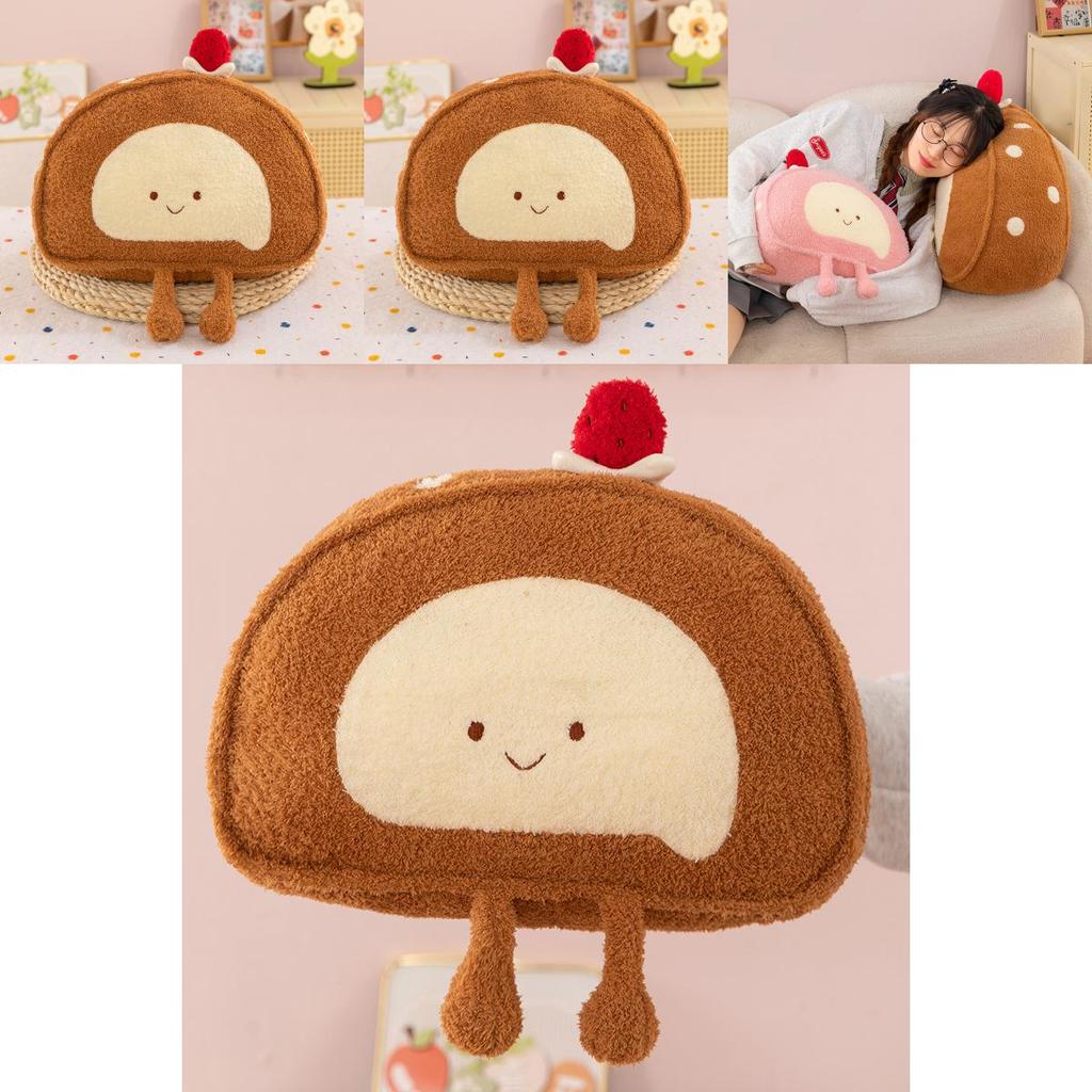 Cartoon Soft Swiss Roll Plush With Pp Cotton Filling For Kid Home Decor
