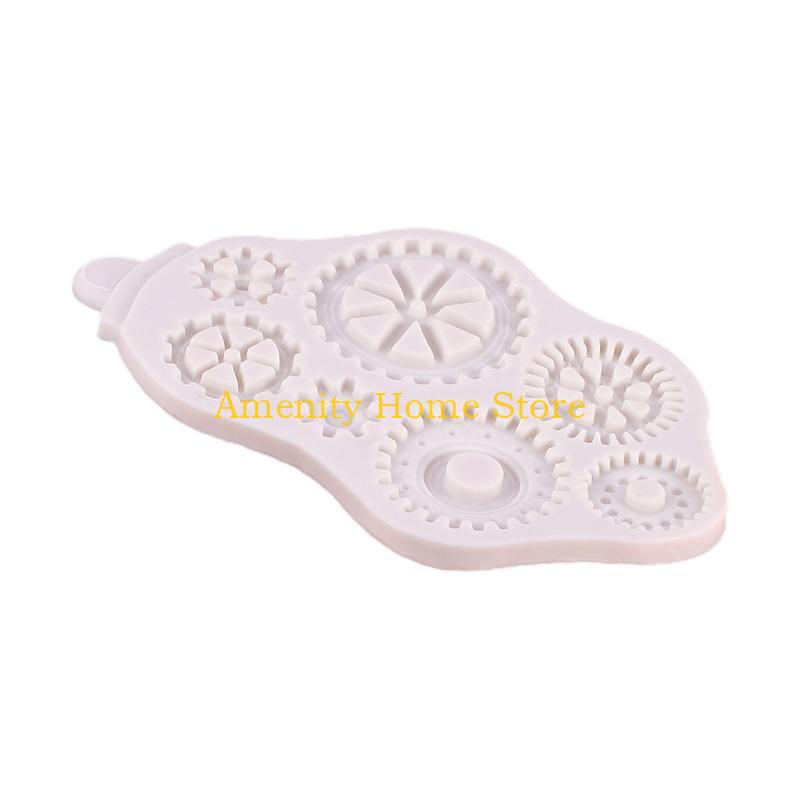F26C DIY Fondant Molds Chocolate Moulds Candy Mould Gears Shaped Silicone Material
