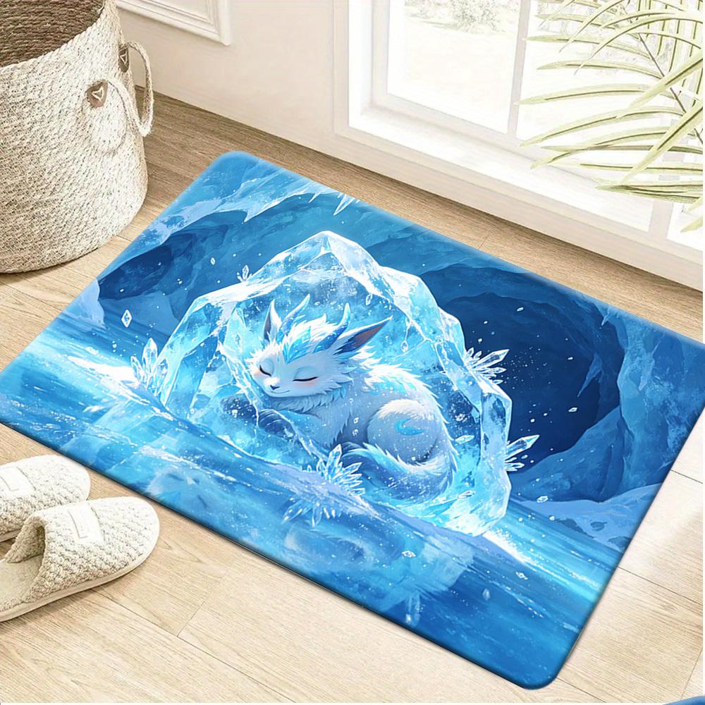Pokemon Pokeball Abstract Print Non-Slip Doormat, Absorbent Floor Mat for Home Decor