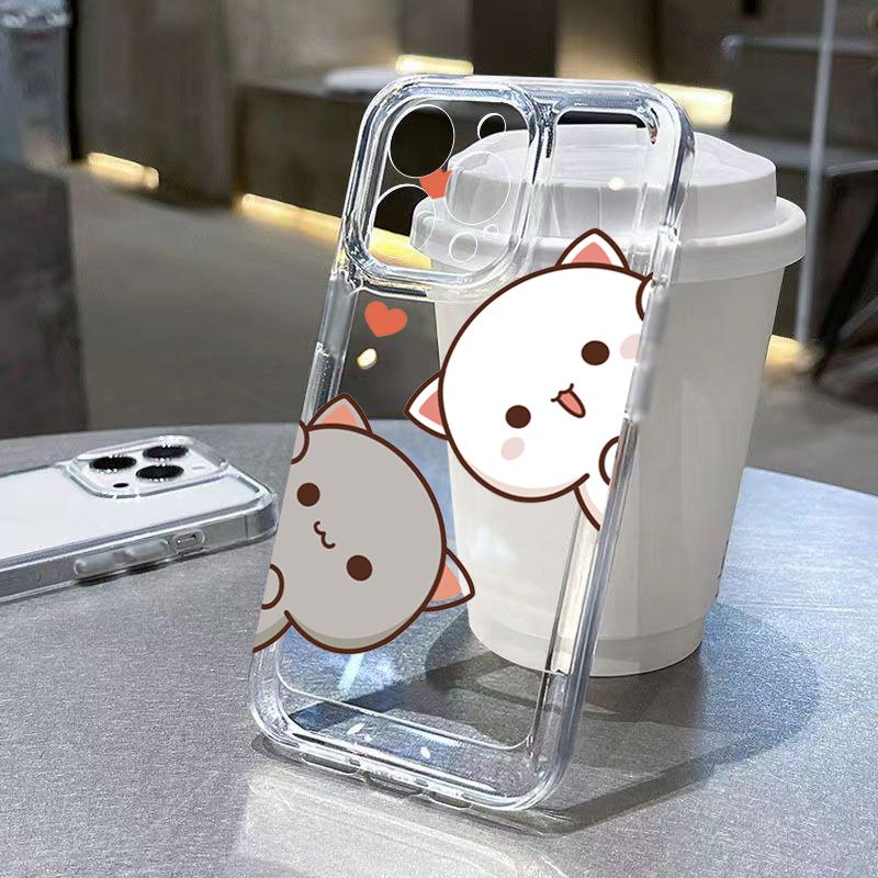 Phone Case For Samsung Galaxy A55 A54 A53 A56 A35 A33 A15 S25 S24 Ultra S23 S21 FE S22 Plus Cute Animal Cat Soft Silicone Cover