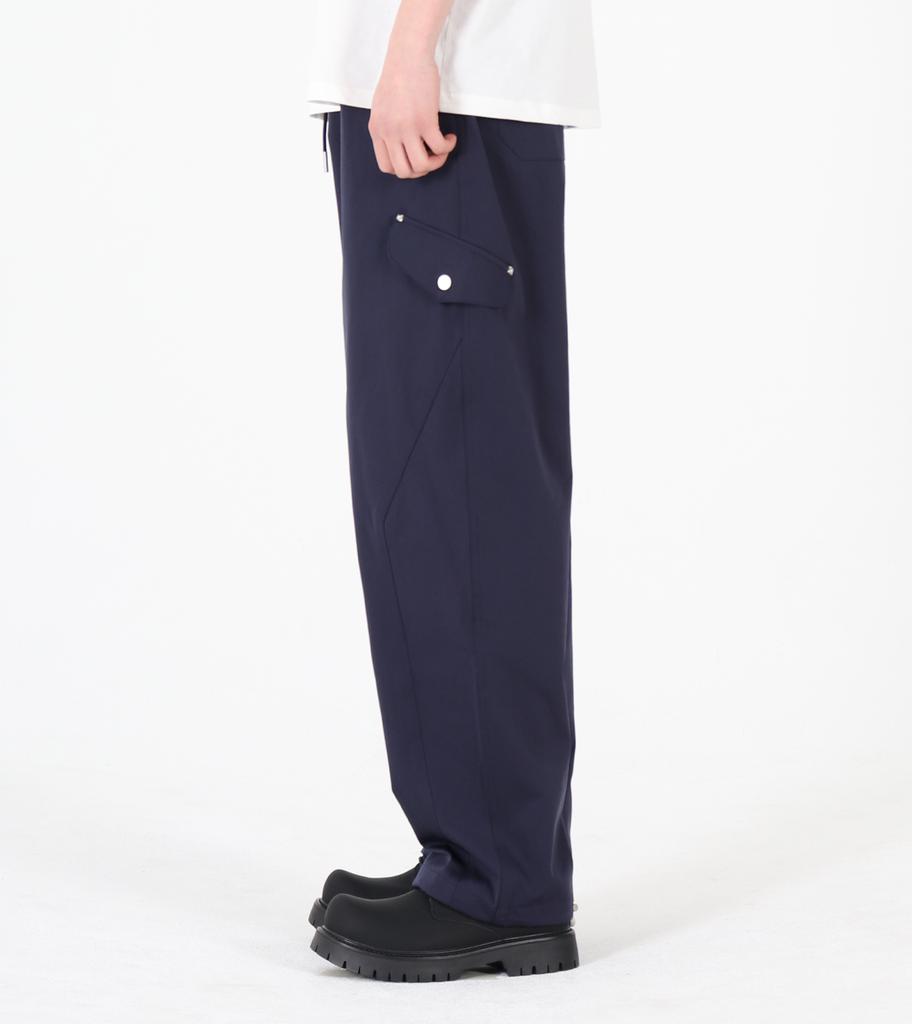 Beoteunseoul Elastic String Cotton Pants (Dark Navy)