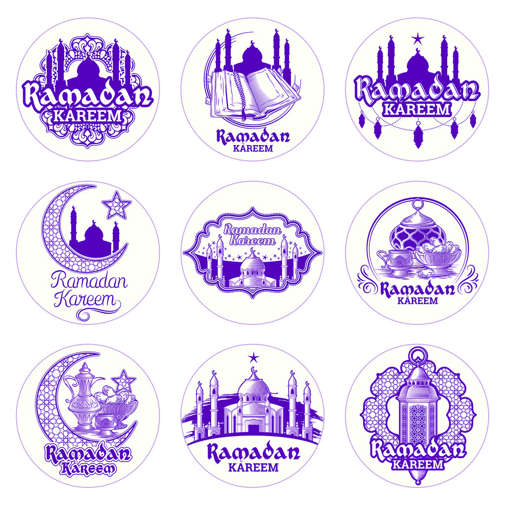 60-120pcs Eid Ramadan Kareem Decor Ramadan Mubarak Stickers Muslim Islamic Kareem Happy Aid Gifts Ramadan and Eid Decor for Home