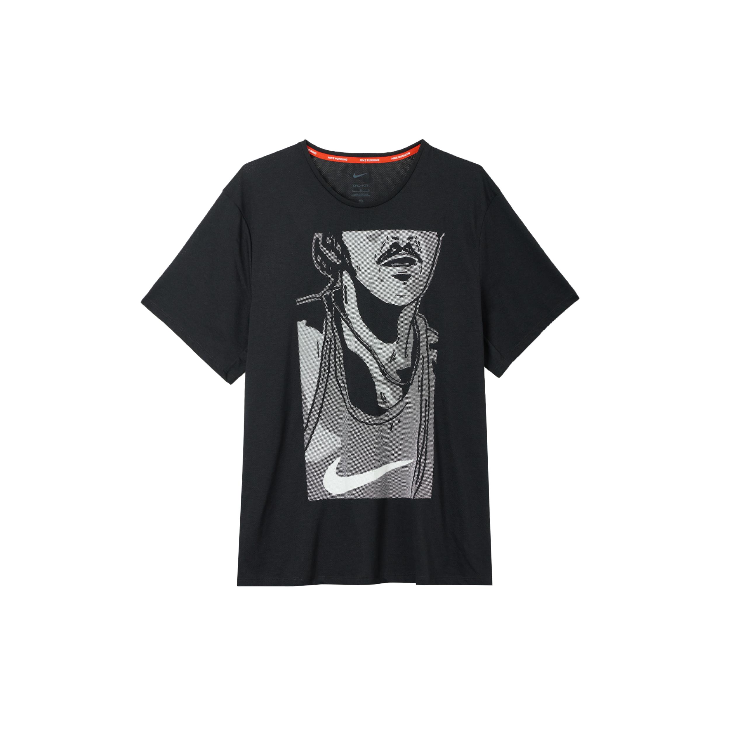 Мужская футболка для бега Nike SS24 Черная FN3997-010 S