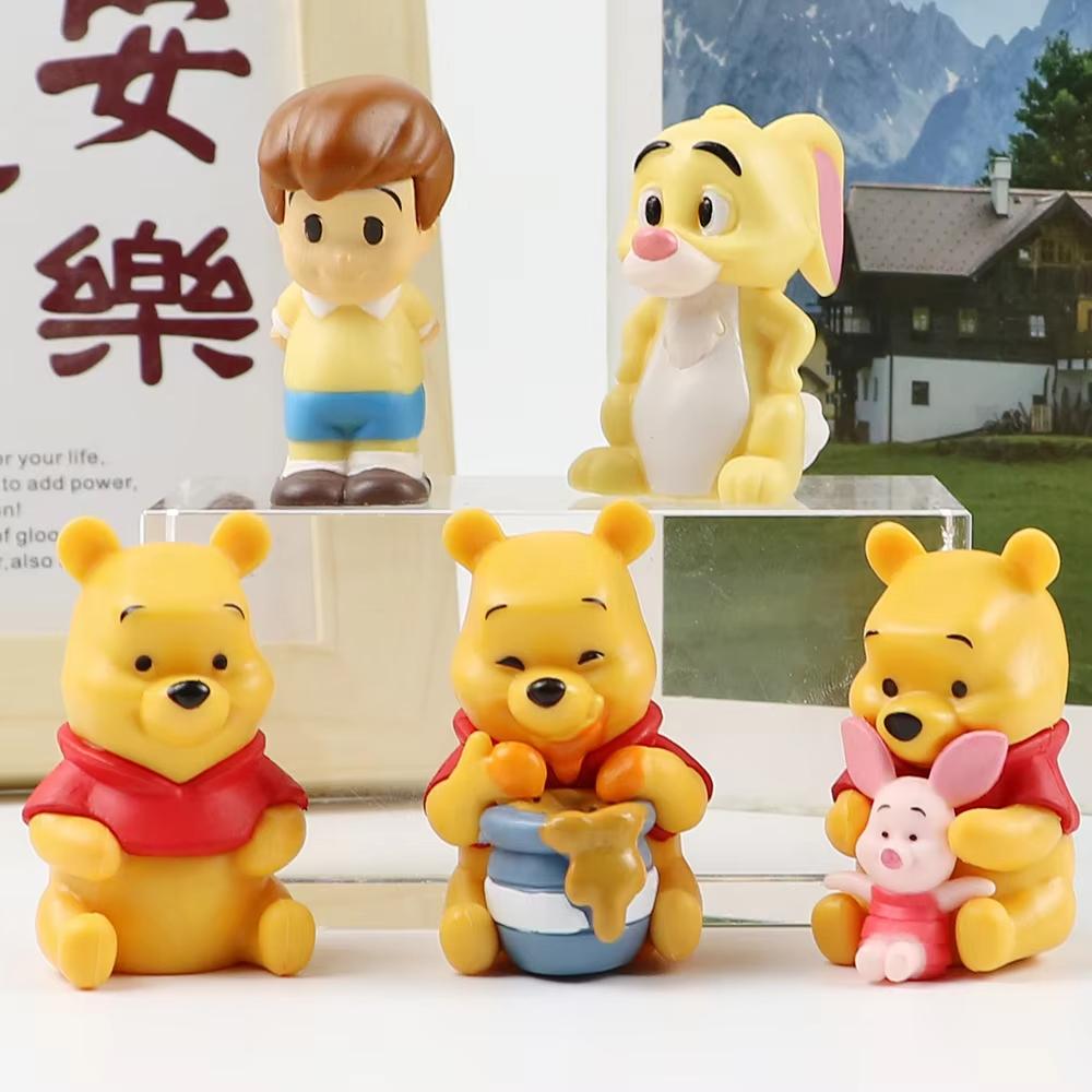 MINISO 10Pcs/Set Anime Cartoon Winnie The Pooh Action Figure Toy Pooh Bear Tigger Eeyore Piglet Action Figure Doll Toys Christmas Gift