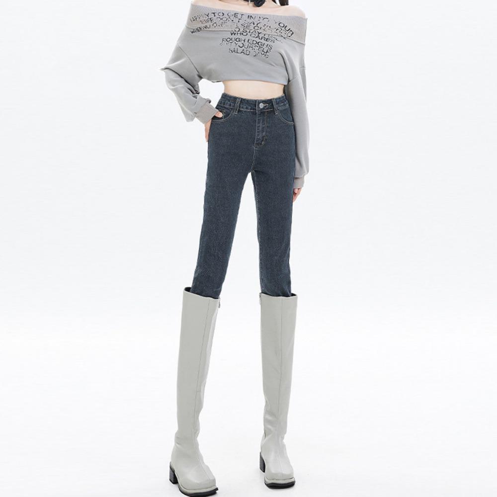Casual versatile jeans women's new autumn and winter 2025 high-waisted and thin small-footed pencil jeans