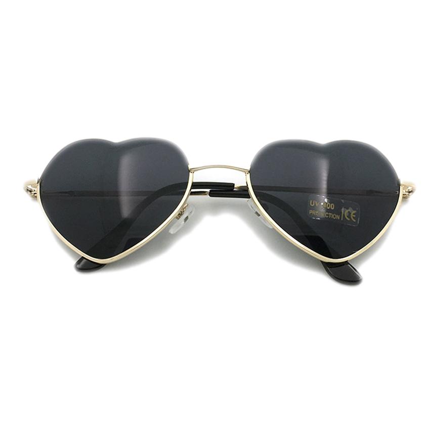 Women Sunglasses Cute Heart Frame Mirror Fashion UV400 Protection Vintage Retro Eyewear Sun Glasses