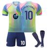 Kits de Football Personnalisés Nom Adolescents Enfants Adultes 25/26 Barça Bleu-Vert #10 Lamine Yamal Ensemble Maillot d'Entraînement Sportif avec Chaussettes