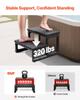 Hot Tub Step, 2-Step Spa Outdoor Stairs, Heavy Duty 599.5 mm Wide PP Above-Ground/Inflatable Pool Ladder with 145.2 kg Weight Capacity, Multi-Use for