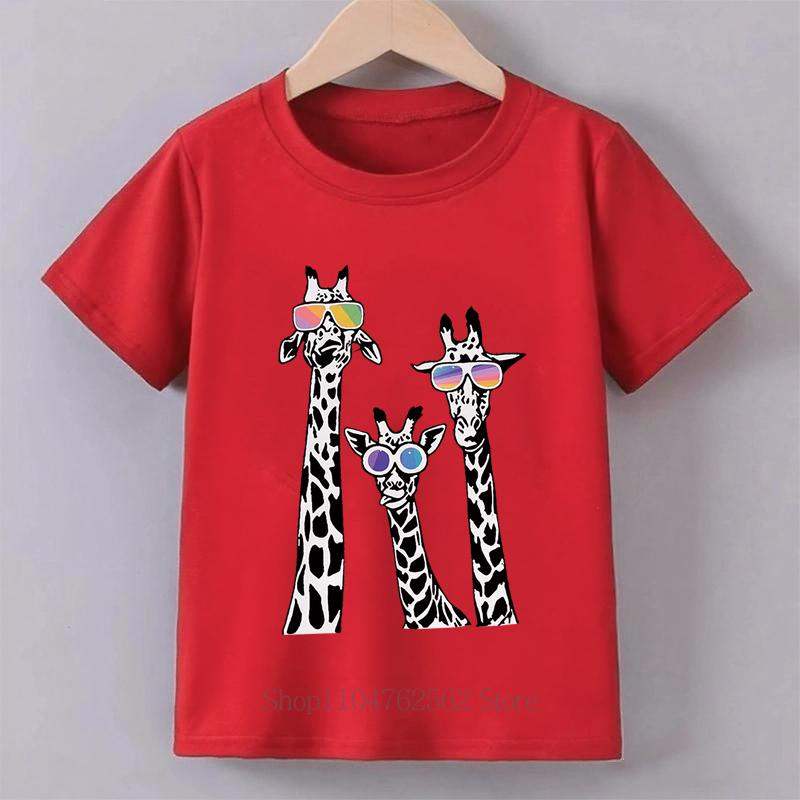 

Black White Giraffe Graphic Tshirts for Girls Summer Children Cute Funny Casual Colorful Tops Kids ONeck Short Sleeve Tshirts S