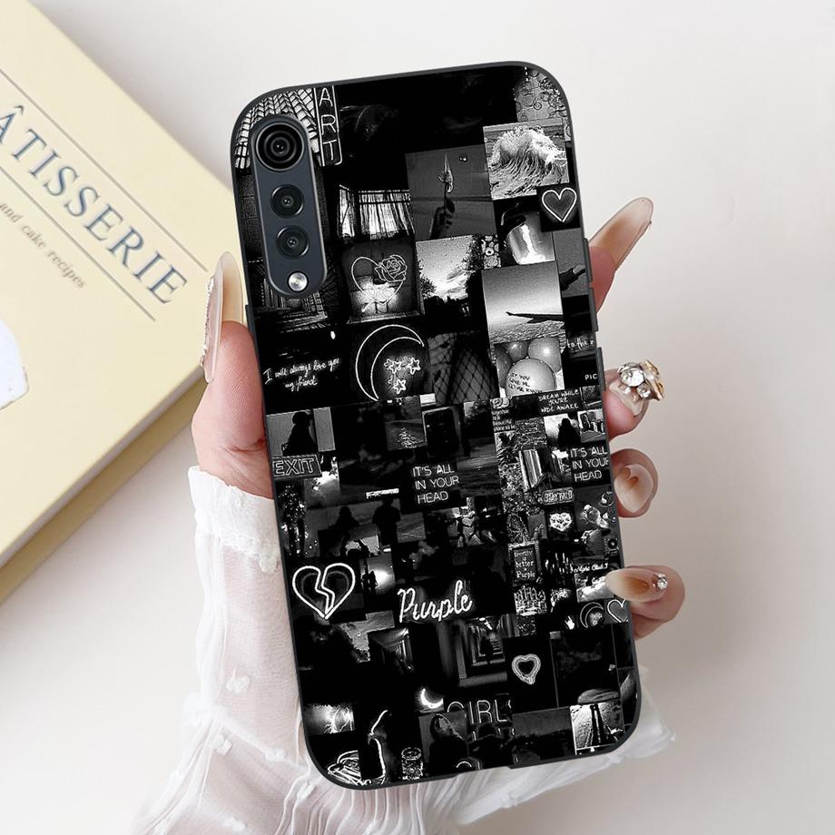 For LG Velvet 4G 5G UW Phone Case Velvet LM-G900 Back Cover Soft Matte Silicone Slim Fundas Lovely Panda Rabbit Flower Cartoon
