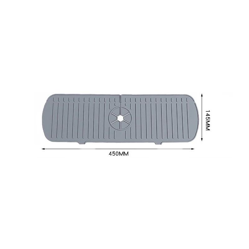 Kitchen Faucet Splash Pad Silicone Sink Faucet Splash Guard Mat Sponge Drain Anti Slip Rack for Bathroom Kitchenware Storage