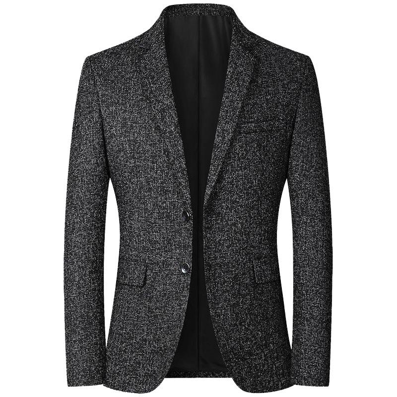 Men's Spring and Autumn Plus Size Casual Thin Section Lapel Formal Long Sleeve with Pockets Casual Single Suit Jacket