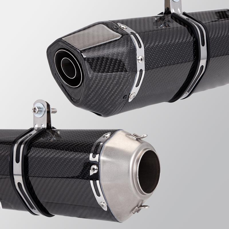 51MM Motorcycle Exhaust Carbon Muffler Universal Modified Scooter Tail Pipe for Gsxr150 Cbr150r Z400 R15 Z250 Mt15 250sr 370mm