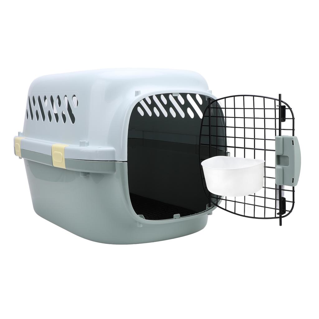 Cat Travel Carrier Large Space Lockable Door 4 Sides Ventilation Portable Hard Sided Dog Pet