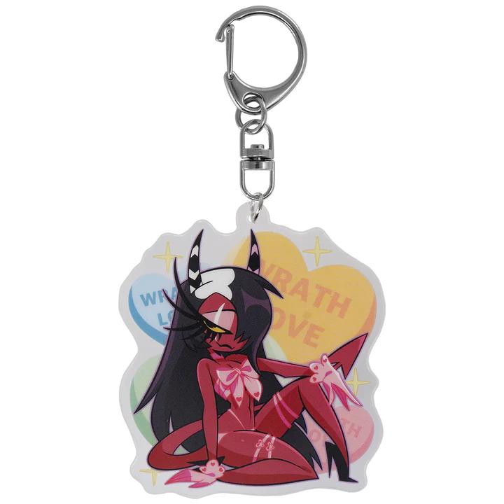 6cm Valentine Day Acrylic Keychain Anime Acrylic Bag Charm for Helluva Boss Ozzie Fizz Blitz Moxxie Couple Collection Gifts