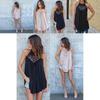 European Style Loose Fit Sleeveless Cotton T Shirt With Lace Splicing For Casual Women