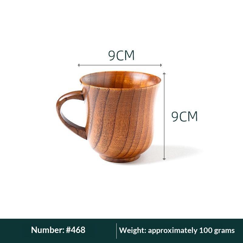 Wooden Cups Handmade Wood Handle Cups Handle Beer Coffee Milk Tea Mug Handmade Natural Kitchen Bar Drinkware Cup