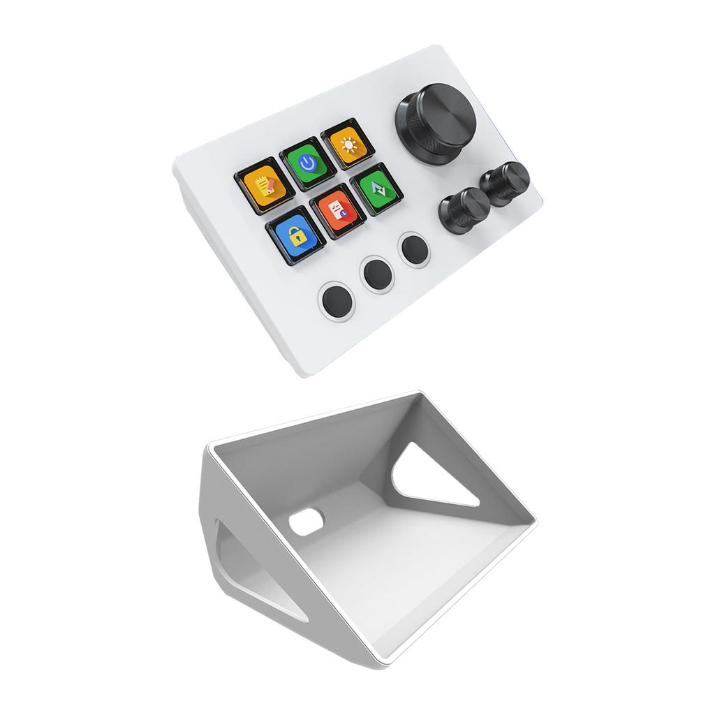 Visueller Tastatur-Stream-Controller mit 6 anpassbaren Tasten, 3 Knöpfen für Content Creators, Gaming, Weiß