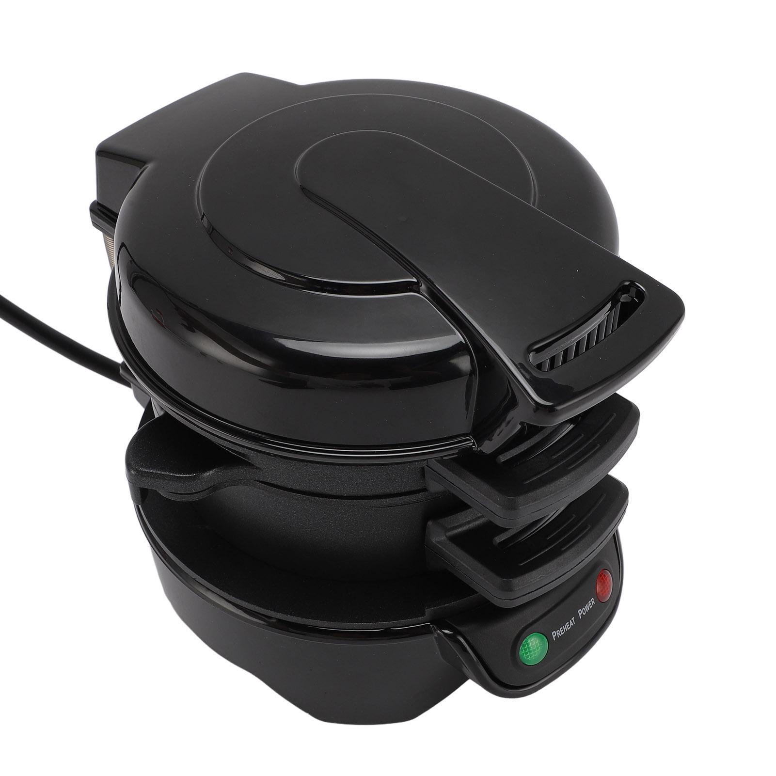 Machine à Petit-Déjeuner 3 en 1 Hamburger   Cuiseur à Steak pour la Maison Contrôle Automatique de la Température Lavable au Lave-Vaisselle Noir