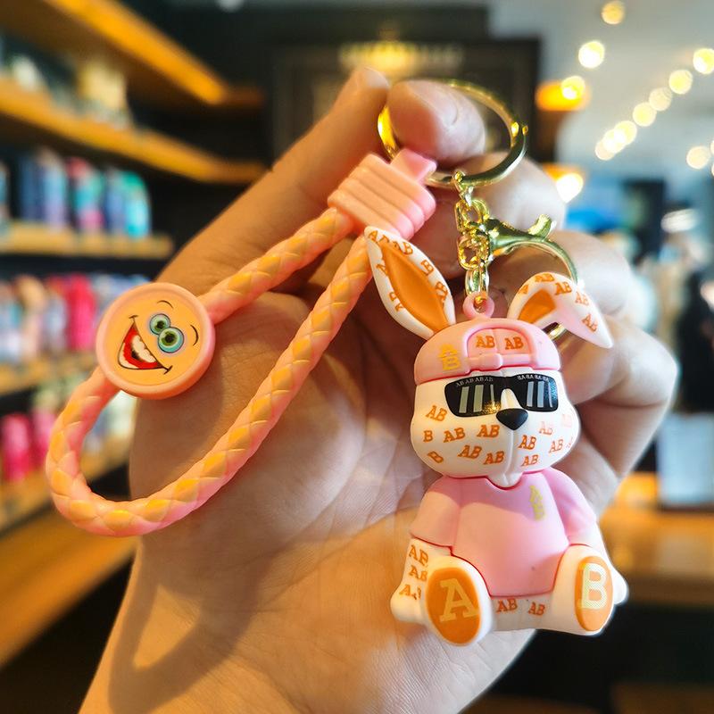 AB Rabbit Keychain Cute New Product Doll Machine Cartoon Cute 3D Doll Cute Personalized Gifts Y2k Fashion Gift for Students