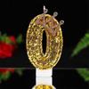 Large Gold 3D Digital Birthday Candle Crown Style Long Burning for Retirement Celebration Party Cake Decor