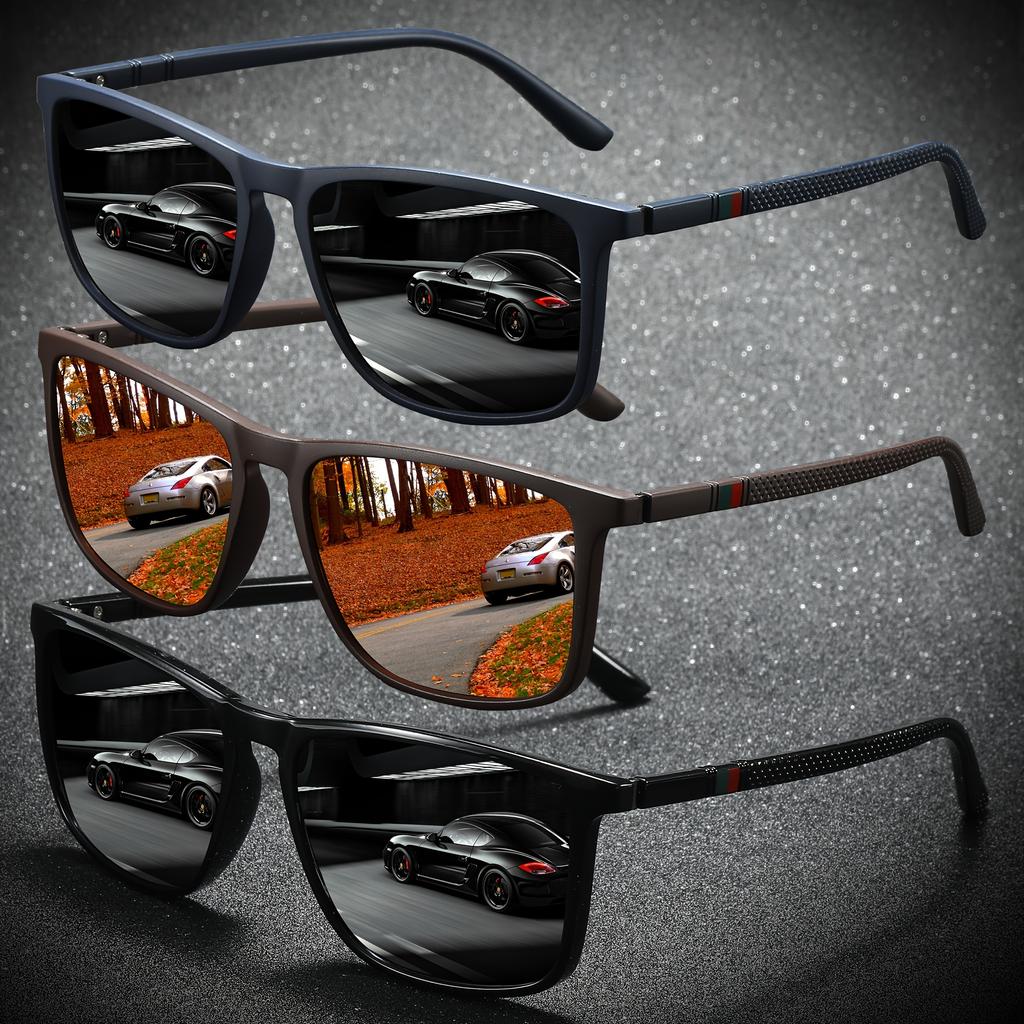 2/3PCS NEW Square Polarized Sunglasses Anti Glare Sun Shades For Summer Party Vacation Travel Driving Fishing UV400