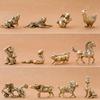 12 Pieces Chinese Zodiac Set Brass Figurine Vintage Birthday Gifts Animal Statue Mini Statues