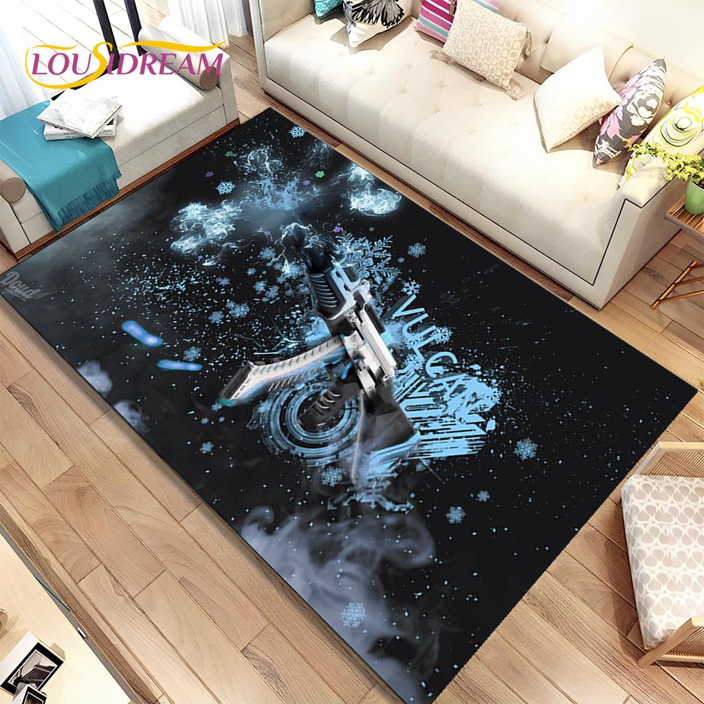 CS,USP,AK,M4,AWP,Gewehrpistolen-Patronengewehr-Bereichsteppich,Teppich für Zuhause, Wohnzimmer, Schlafzimmer, Sofa, Fußmatte, Dekor, rutschfeste Bodenmatte