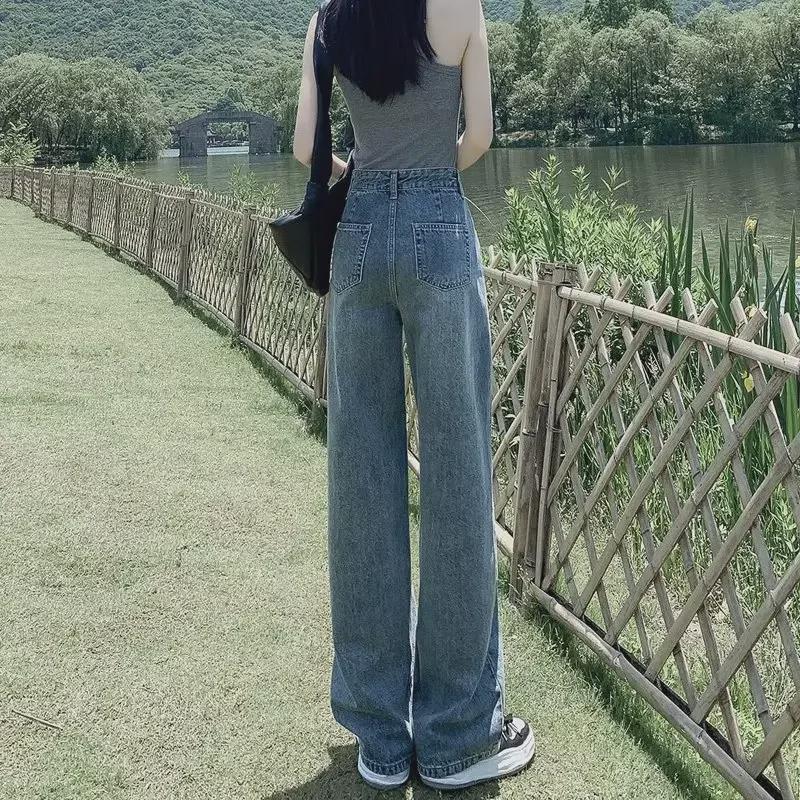 Women's Summer High-Waist Retro Wide-Leg Jeans