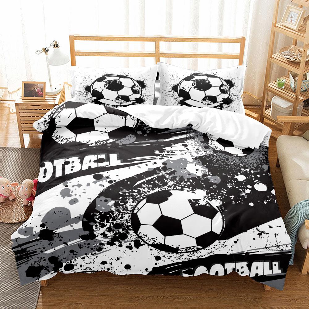 

Watercolor Soccer Children Duvet Cover Set King Queen Double Full Twin Single Size Bed Linen Set 140x210cm