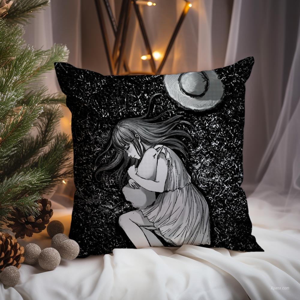 G-Goodnight P-Punpun Cute Cushion Cover Premium Comfort Reversible Pillow Cove -Two In One Design for Any Room & Car Interior