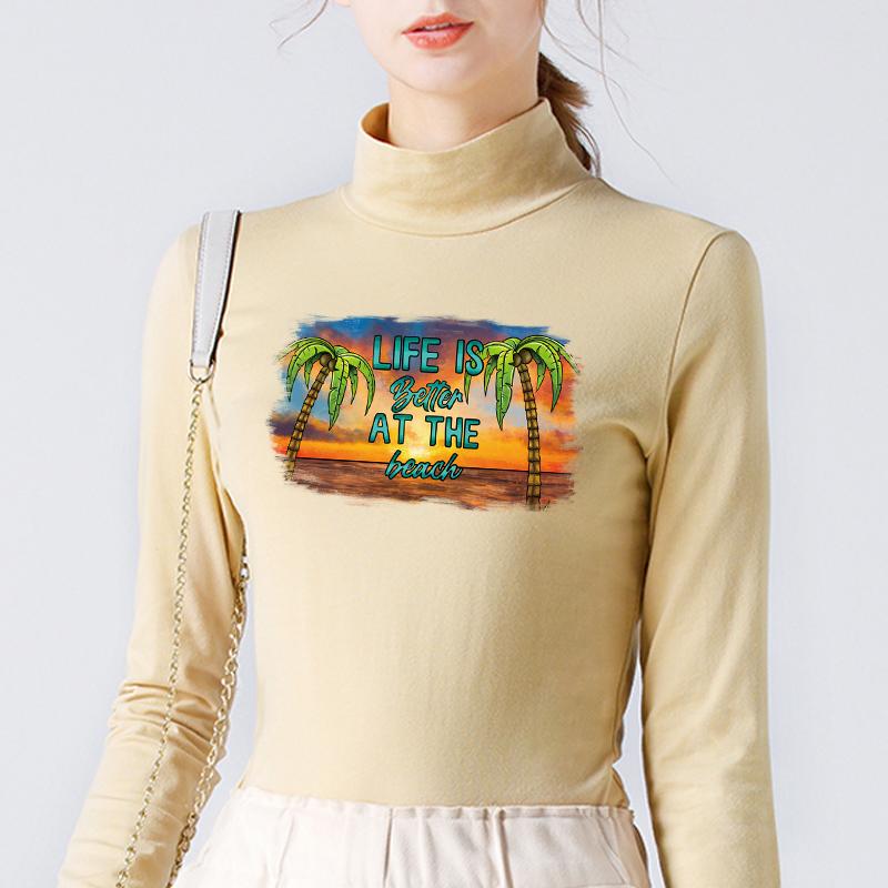 Naszywka do naprasowania Palm Beach Letni T-shirt Naklejki na ubrania DIY Prasa termiczna Aplikowana Parches Ropa Naszywka termo transferowa Moda