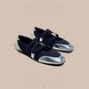 Fashion Spring Autumn Women's Flat Ballet Shoes Soft Bottom round Toe Mary Jane Single Shoes Elastic Band Silver Color Comfortable Flats