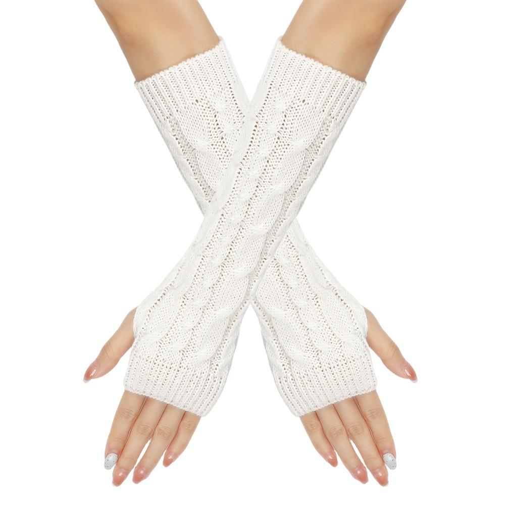 Knitted Arm Sleeves Gloves Twists Decorative Pattern Arm Sleeve Gloves Gothic Mittens Outdoor