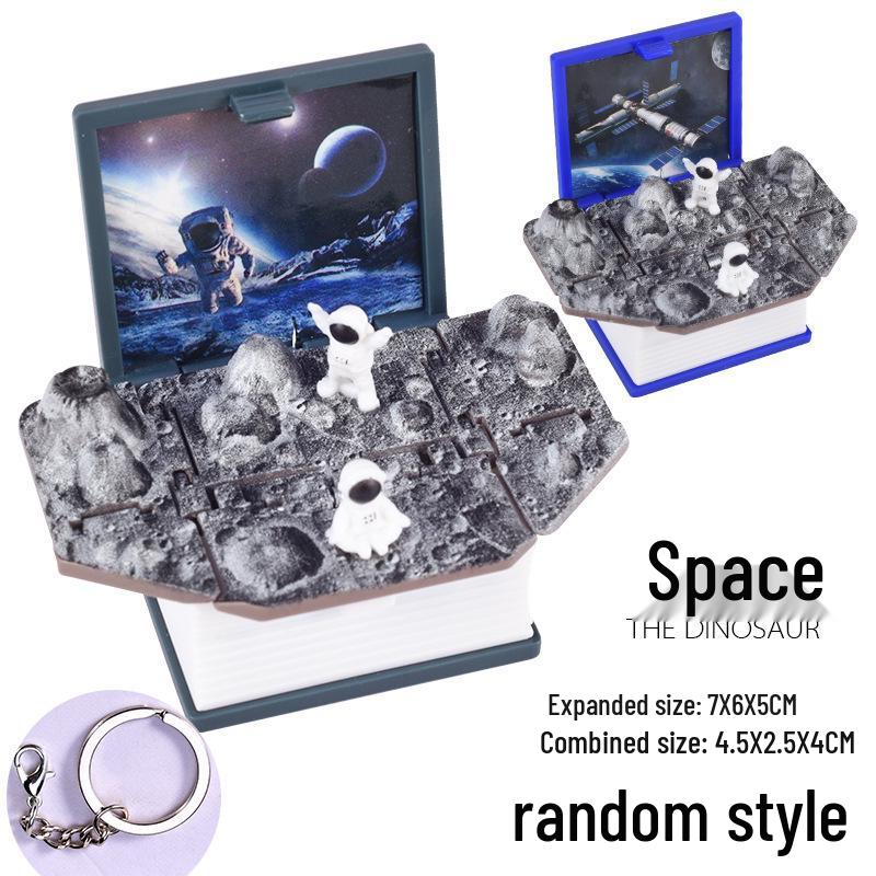 3D Складная книжка-брелок Динозавр-астронавт - Образовательный и креативный декомпрессионный брелок