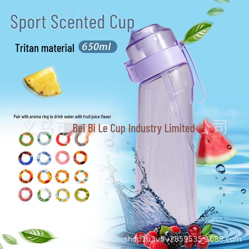 High-Capacity Flavored Tritan Water Bottle Set with Aroma Ring - Heat Resistant and In Stock