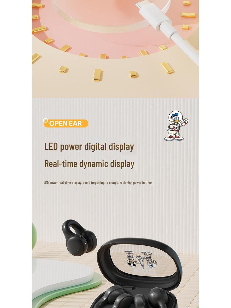 Disney Winnie the Pooh Wireless Bluetooth Earphones - Cartoon Mini, Half-in-Ear Design, Long Battery Life