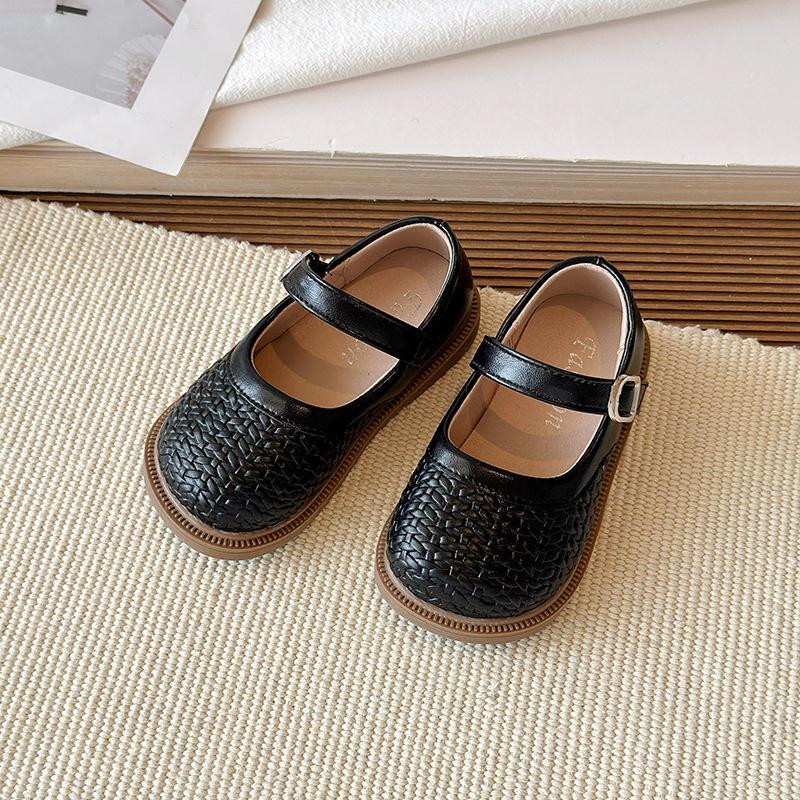 Girls' 2026 Spring/Autumn Leather Soft Sole Princess Loafers - Breathable, Closed-Toe Versatile Shoes