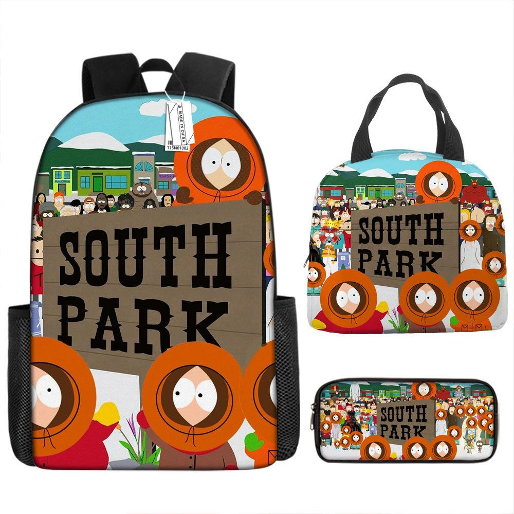 South Park Backpack Learning Stick Of Truth Sout Park Student School Bag Cartoon Lunch Bag Pencil Case