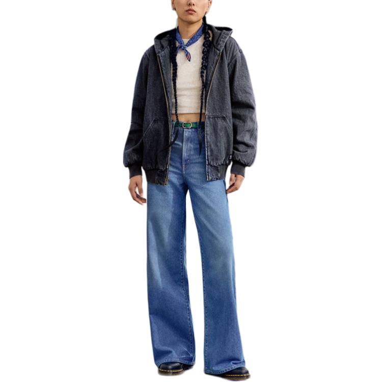 Levis American Vintage Opotřebovaná Ležérní Mikina na Zip s Kapucí a Dlouhým Rukávem Pánské Bundy 005MY-0001