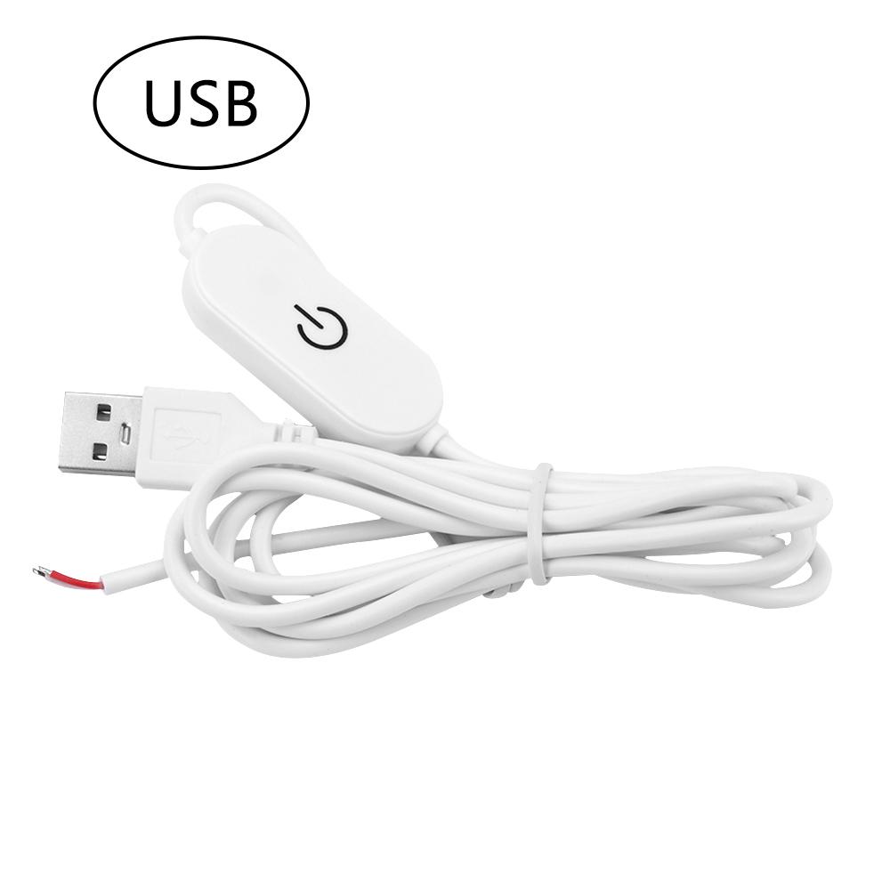 

USB 5V 2A Touch Dimming Switch Cable 1.5M USB 2.0A to 2 Wire Output 5-100% Dimmer Controller for Single Channel LED Strip Lights білий