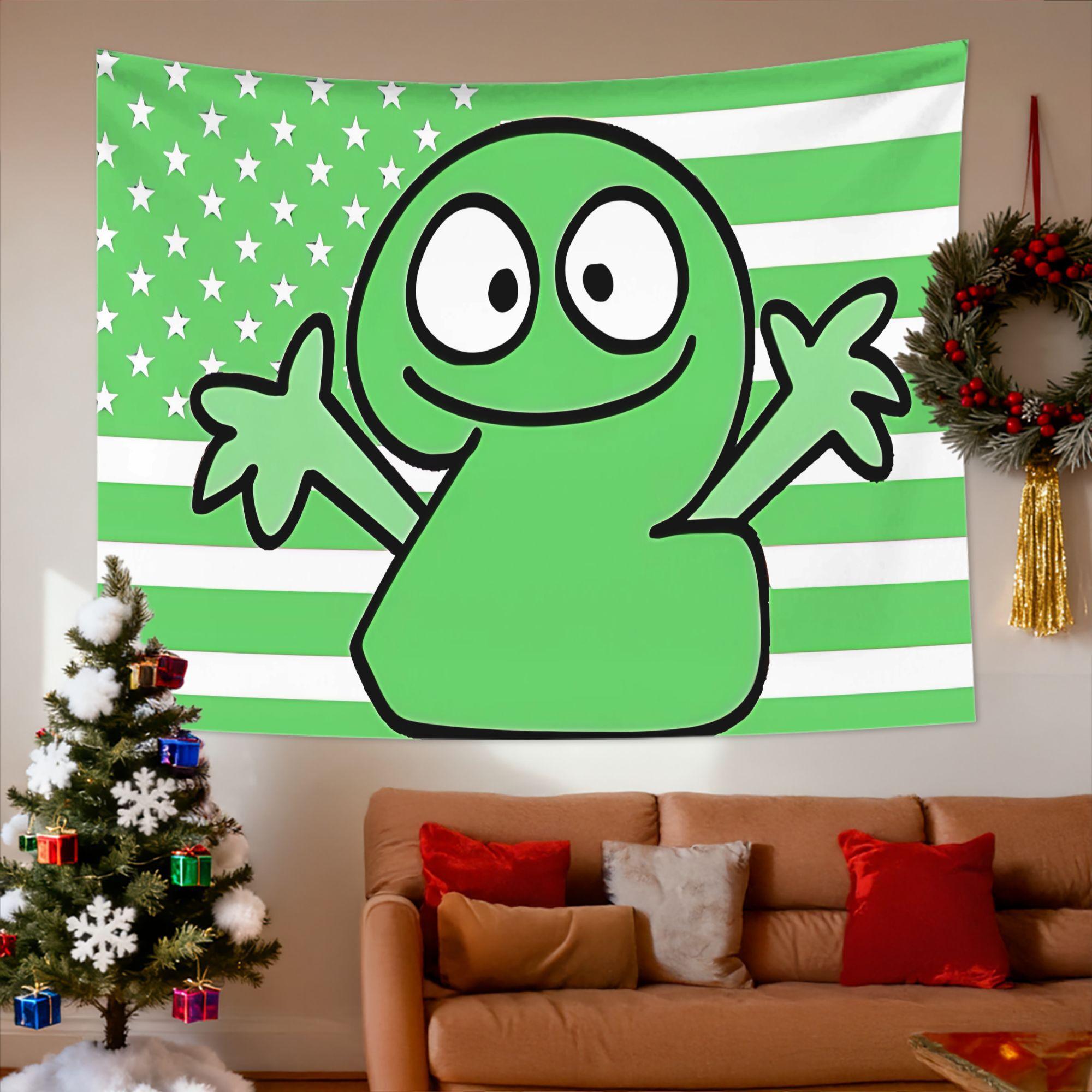 

Green Cartoon Character Wall Hanging Tapestry Battle for Dream Island Fan Art Decor for Bedroom multiple sizes 74x94cm(29x37in)