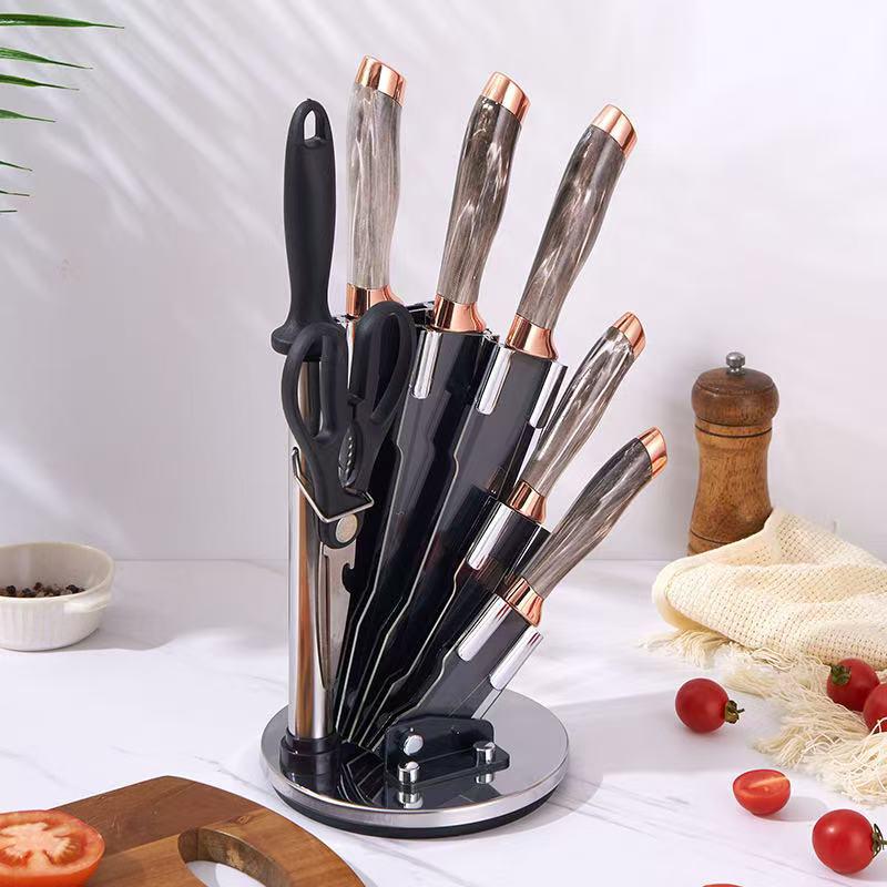 19-Piece Silicone Kitchen Knife Set with Holder: Chef Knife, Cooking Spoon, Shovel, and Household Cutlery.