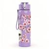 1PC Skull Cherry Blossom Floral Print 750ml Color Plastic Sports Water Bottle Leakproof Flip Straw Lid Suitable for Sports Office Home Use